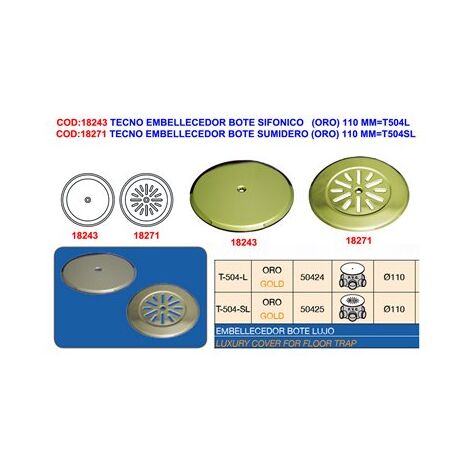 TECNO Embellecedor bote sumidero “Oro” Ø110mm T504SL-50425