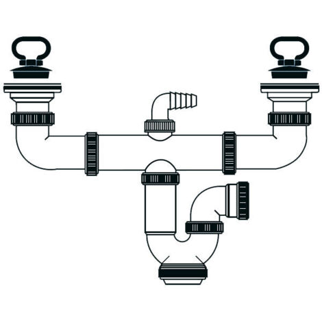 TECNO Sifón extensible doble para fregadero C/V Ø1-1/2” T46 85MM 50211