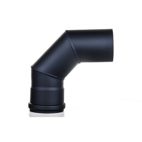 TECNOGAS Curva A 90° Nero Opaco Per Stufe A Pellet D.80