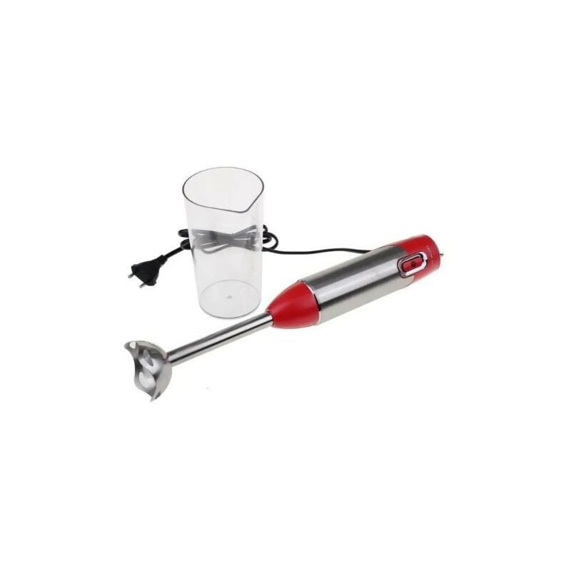 Tecnolux - Mixeur plongeur Rouge, puissance 600W, vitesse multiple, pied mixeur inox, avec bol mesureur - PHB6002R