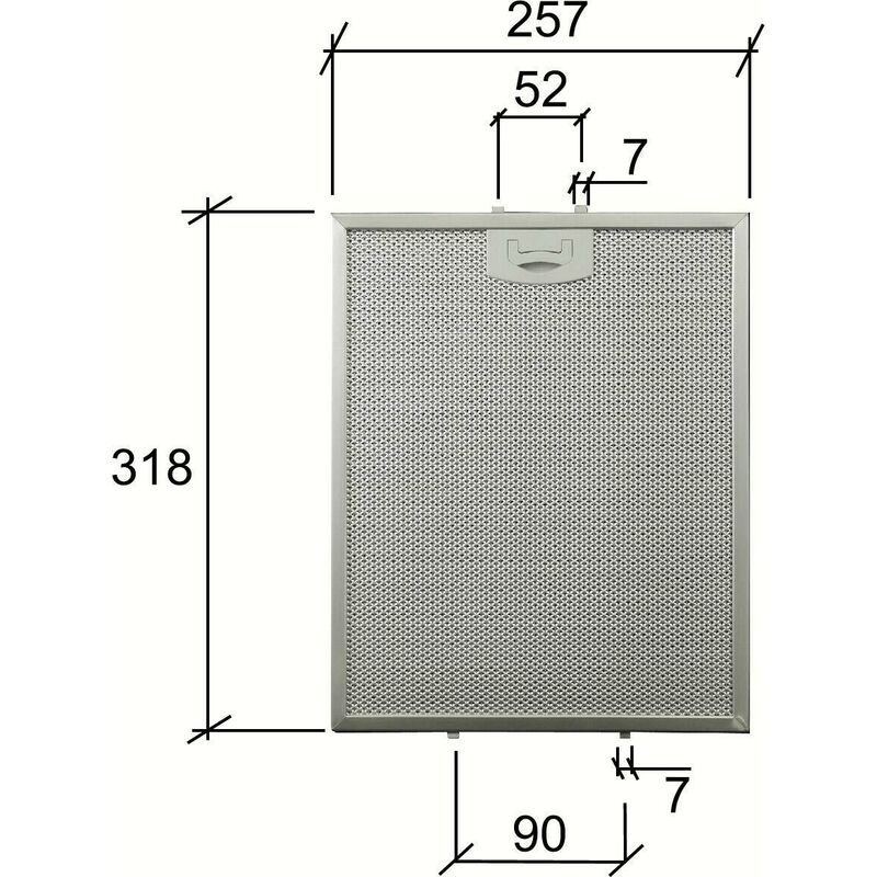 Tecnowind 4FIL0100 compatibile filtro cappa in alluminio 318x257x8mm f 248