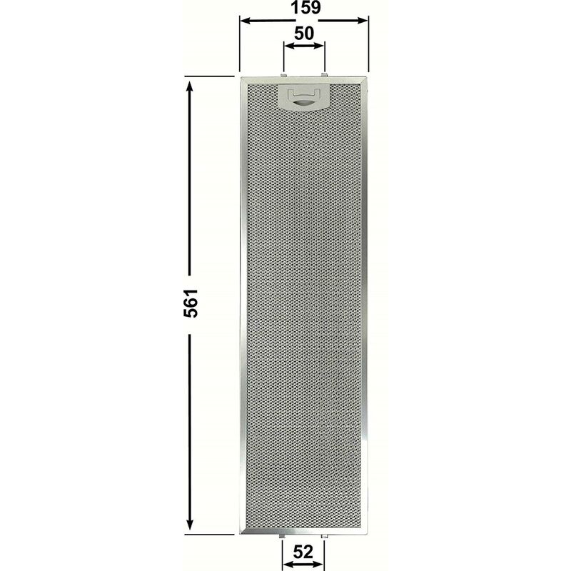 Tecnowind 4FIS60ALM1.2 filtro cappa in alluminio 561x159x8mm cd 39617800 F264