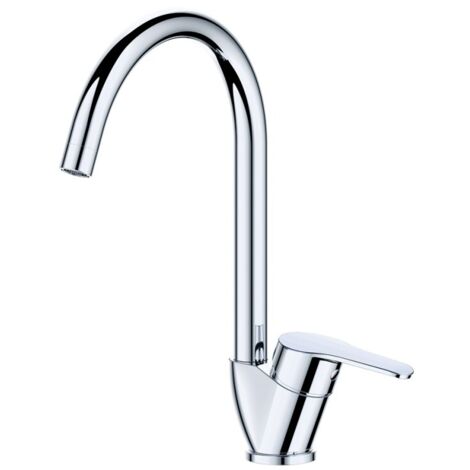 Tecom serie timeless miscelatore per lavello canna a ponte monocomando finitura cromata lucida