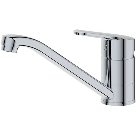 Tecom serie timeless miscelatore per lavello canna bassa monocomando finitura cromata lucida