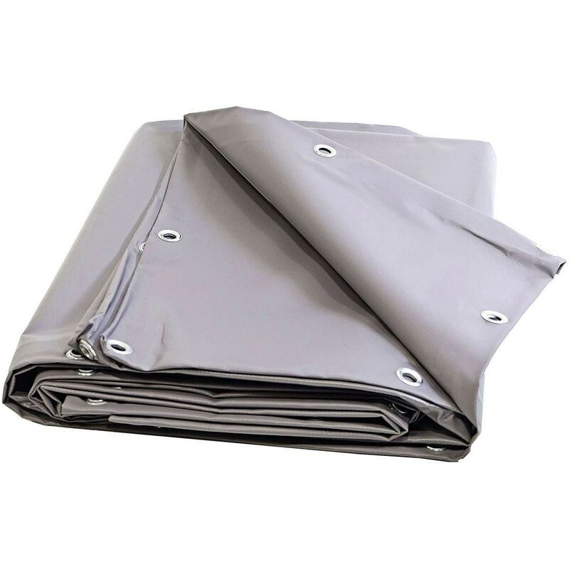 Bâche Agricole 5x6 m XP640AG Grise - Garantie 10 ans - Bâche de protection étanche pour Matériel agricole - Made in France - Tecplast