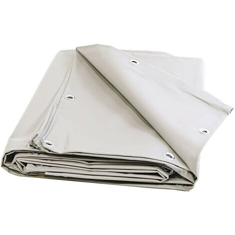 TECPLAST Bâche Brise Vue Blanche 680BV - Qualité 10 ans - Brise vent occultant - Pare vue jardin - Made in France