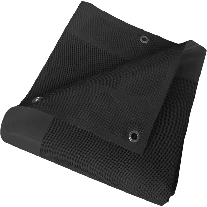 Bâche Brise vue Micro-Perforée 3,5x4 m Noire - Garantie 5 ans - MP460BV - Bâche pvc perméable - Made in France - Tecplast
