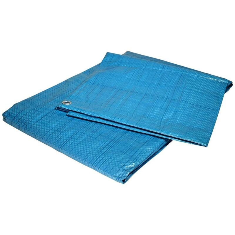 Bâche de Chantier 4x5 m EC80CH Bleue - Economique - Bâche de protection pour Travaux d'intérieur - Anti-poussière - Tecplast