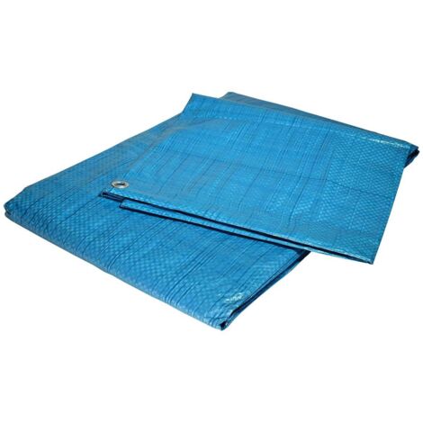 TECPLAST Bâche de Chantier 6x10 m EC80CH Bleue - Economique - Bâche de protection pour Travaux d'intérieur - Anti-poussière
