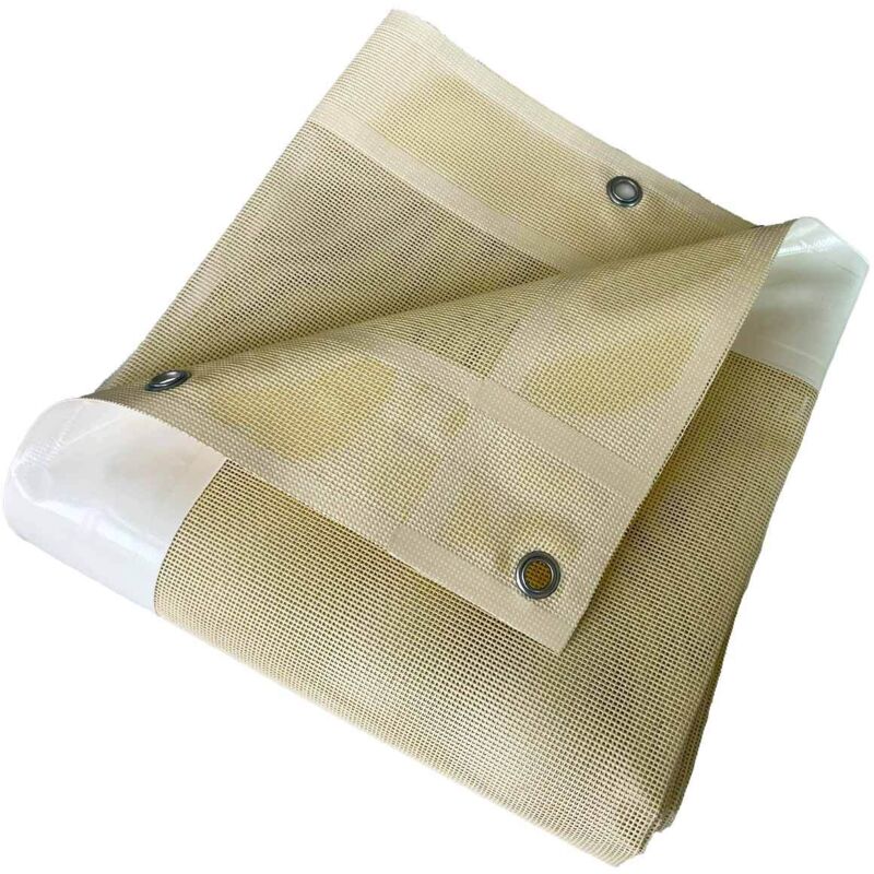 Bâche Micro-Perforée 4x5 m Ivoire - Garantie 5 ans - MP460MU - Bâche pvc perméable - Made in France - Tecplast