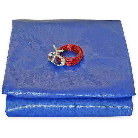Tecplast – Bâche piscine ronde 6,20 m – Protection pour piscine hors sol 5,40 m – PVC 140 g/m² – Filet d'écoulement central – Couleur bleue - PO155RD