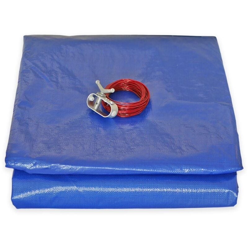 Tecplast - Bâche Piscine ronde - Diam. 3,60 m pour Piscine hors sol diam. 3 m - Couverture Piscine PO155RD avec Filet d'écoulement