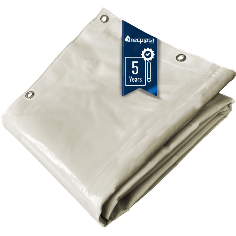 Bâche de Protection 3x4 m LP506MU Blanc Crème - Garantie 5 ans - Bâche pvc étanche - Résistance Anti-UV - Tecplast