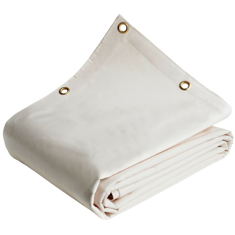 Tecplast - Bâche de Protection 3x3 m 640MU Blanc Crème - Qualité 8 ans - Bâche pvc étanche - Résistance Anti-UV - white