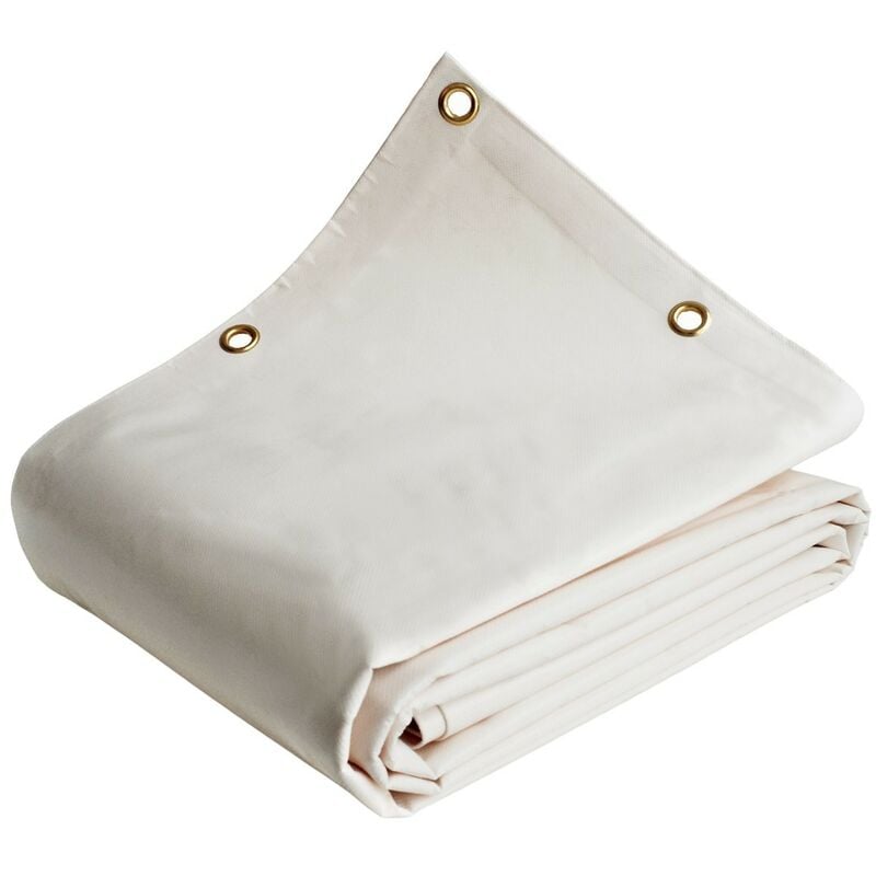 Tecplast - Bâche pour Carport 4x6 m 640CP Blanc Crème - Qualité 8 ans - Toile pvc étanche pour abri de voiture - white