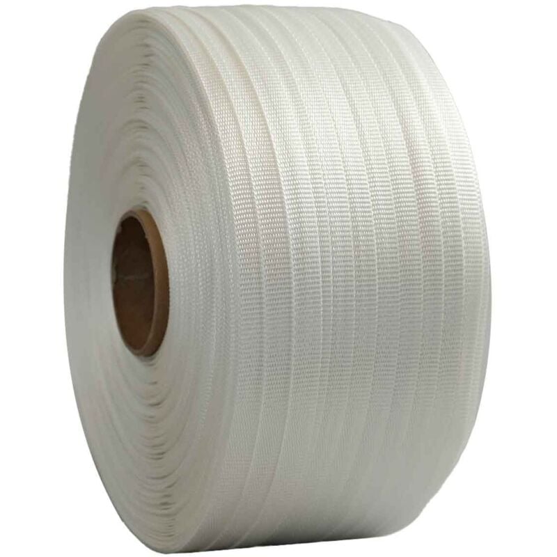 Feuillard de cerclage tressé ft 16 mm x 850 m - Qualité pro - Haute Résistance 450kg - Feuillard textile pet - Tecplast