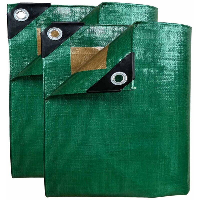 TECPLAST Pack Paysagiste L'ESSENTIEL - 2 Bâches imperméables HQ250JD - 1,5x6m (x1) + 2x3m (x1) - PM1JD