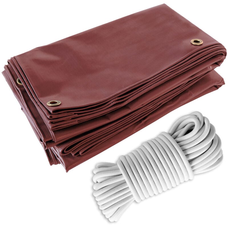 Pack Toile Pergola Rouge Bordeaux 3x4 m + Sandow Blanc 20m - Bâche Pergola prête à poser LP506PR Garantie 5 ans - Tecplast