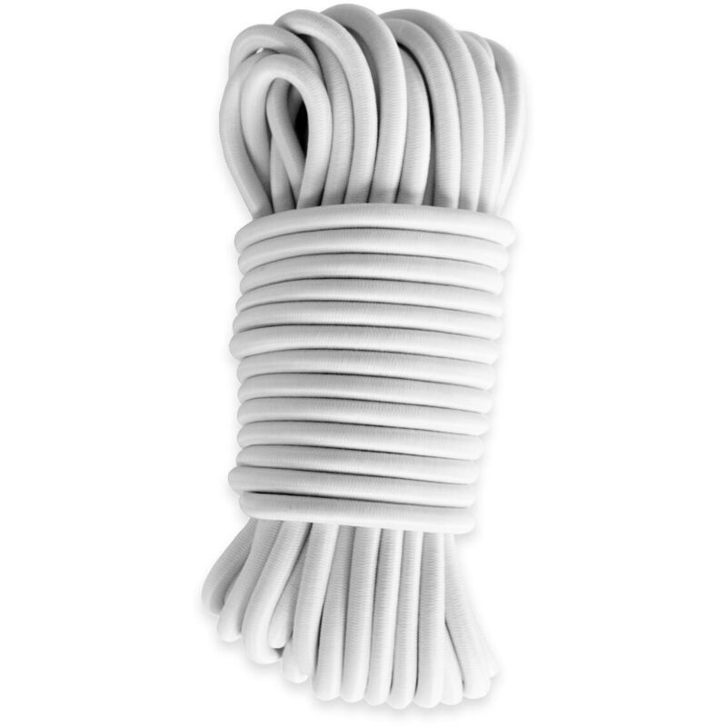 Sandow élastique Blanc 30 mètres 9SW - Qualité pro - Tendeur pour bâche de diamètre 9 mm - Tecplast