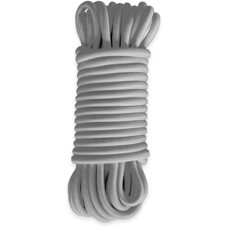 Sandow élastique Gris 15 mètres 9SW - Qualité pro - Tendeur pour bâche de diamètre 9 mm - Tecplast