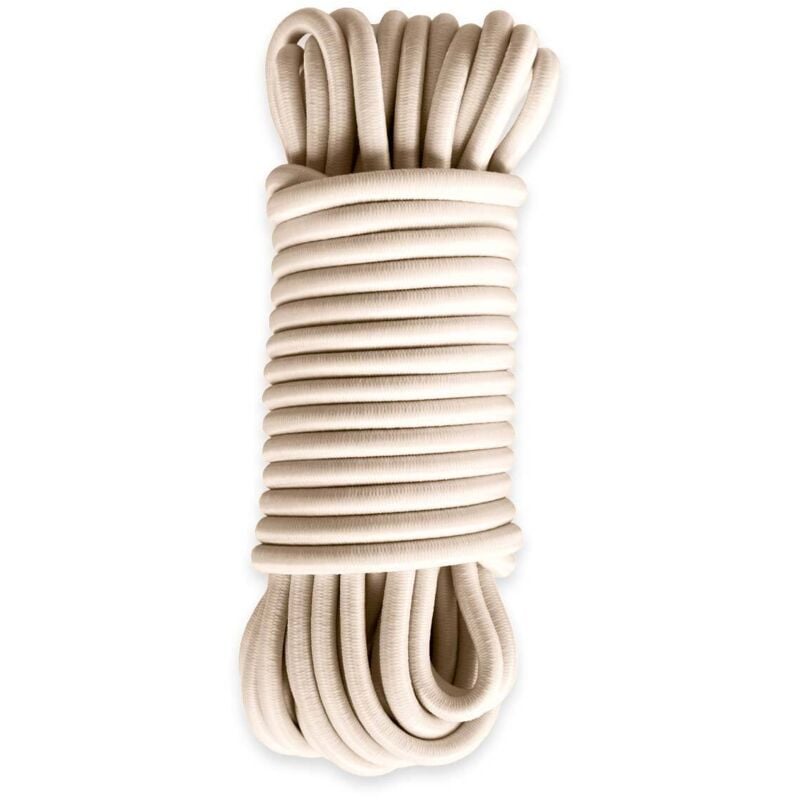 Sandow élastique Ivoire 15 mètres 9SW - Qualité pro - Tendeur pour bâche de diamètre 9 mm - Tecplast