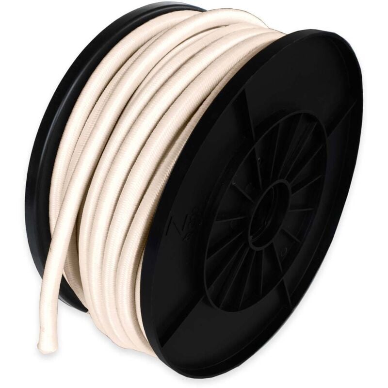 Sandow élastique Ivoire 25 mètres 9SW - Qualité pro - Tendeur pour bâche de diamètre 9 mm - Tecplast