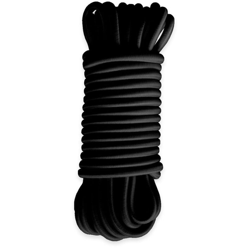 Sandow élastique Noir 15 mètres 9SW - Qualité pro - Tendeur pour bâche de diamètre 9 mm - Tecplast