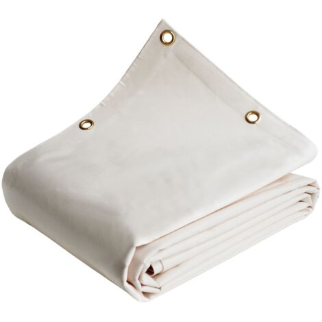 TECPLAST Toile Pergola Blanc Crème 640PR - Qualité 8 ans - Bâche Pergola ou Tonnelle étanche en PVC pour terrasse