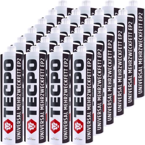 TECPO 24x Universal Mehrzweckfett 500g EP2 Lithium Fett Schmierfett Lithiumfett universell einsetzbares Langzeitfett temperaturbeständiges Gleit- Wälzlager Fett wasserbeständig