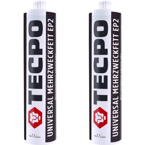 TECPO 2x Universal Mehrzweckfett 500g EP2 Lithium Fett Schmierfett Lithiumfett universell einsetzbares Langzeitfett temperaturbeständiges Gleit- Wälzlager Fett wasserbeständig
