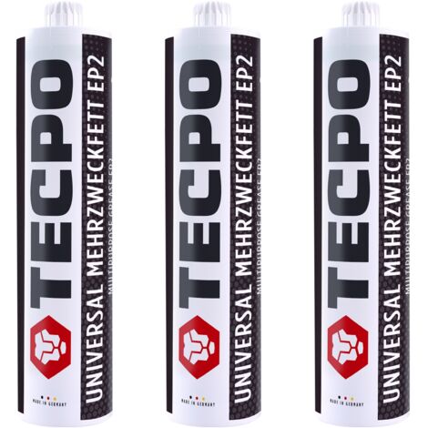 TECPO 3x Universal Mehrzweckfett 500g EP2 Lithium Fett Schmierfett Lithiumfett universell einsetzbares Langzeitfett temperaturbeständiges Gleit- Wälzlager Fett wasserbeständig
