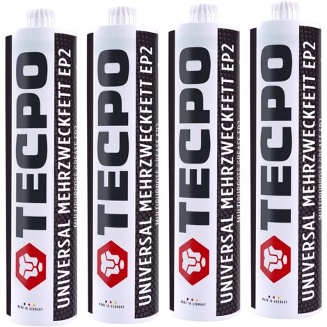 TECPO 4x Universal Mehrzweckfett 500g EP2 Lithium Fett Schmierfett Lithiumfett universell einsetzbares Langzeitfett temperaturbeständiges Gleit- Wälzlager Fett wasserbeständig