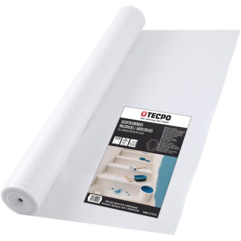 TECPO Abdeckvlies Malervlies 25m Schutzvlies 120g/m² Anti-Rutsch Vlies-Rolle selbstklebend Bodenschutz Treppenvlies