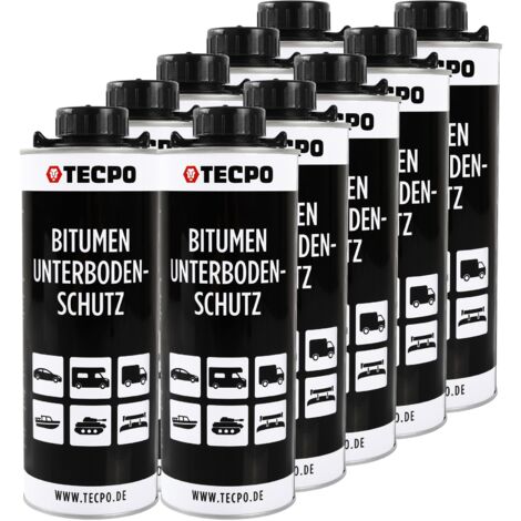 TECPO Bitumen Unterbodenschutz 10 Liter schwarz Steinschlagschutz UBS Autolack Rostmittel Korrosionsschutz mit Anti-Dröhn-Wirkung in Saugdose