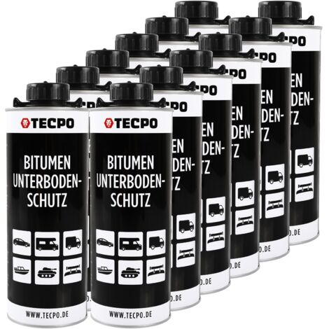 TECPO Bitumen Unterbodenschutz 12 Liter schwarz Steinschlagschutz UBS Autolack Rostmittel Korrosionsschutz mit Anti-Dröhn-Wirkung in Saugdose