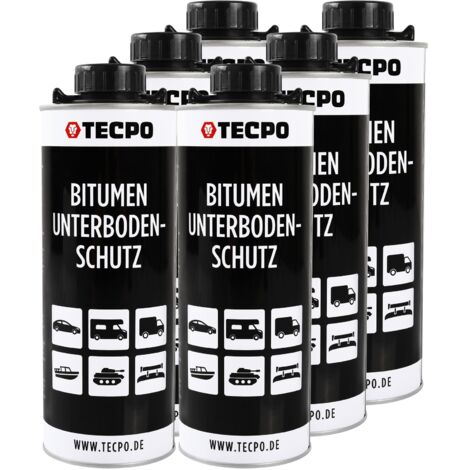 TECPO Bitumen Unterbodenschutz 6 Liter schwarz Steinschlagschutz UBS Autolack Rostmittel Korrosionsschutz mit Anti-Dröhn-Wirkung in Saugdose