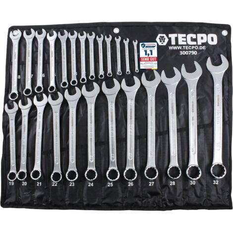TECPO Maul-Ringschlüssel-Satz 25-teilig Ring Maulschlüssel Werkzeug Schlüssel Set, 6-32mm