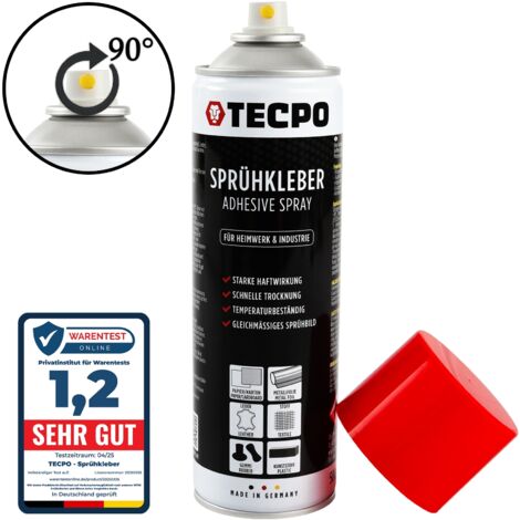 TECPO Sprühkleber, 500ml Industriekleber, Kontaktkleber Alleskleber für Leder, Schaumstoff, Kunststoff, Metall, Papier, Gummi UVM.