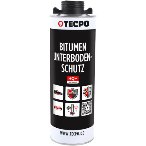 TECPO Unterbodenschutz Bitumen Schwarz 1 Liter UBS Saugdose Steinschlagschutz Korrosionsschutz Rostschutz Unterboden Auto Kfz Langzeit