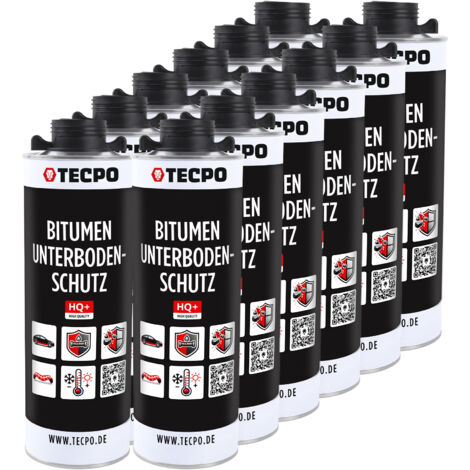 TECPO Unterbodenschutz Bitumen Schwarz 12 Liter UBS Saugdose Steinschlagschutz Korrosionsschutz Rostschutz Unterboden Auto Kfz Langzeit