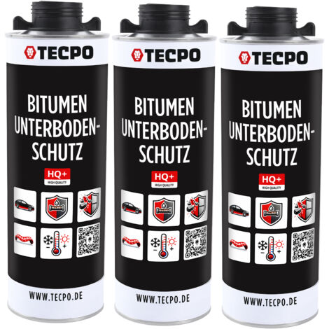 TECPO Unterbodenschutz Bitumen Schwarz 3 Liter UBS Saugdose Steinschlagschutz Korrosionsschutz Rostschutz Unterboden Auto Kfz Langzeit
