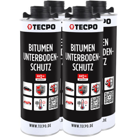 TECPO Unterbodenschutz Bitumen Schwarz 4 Liter UBS Saugdose Steinschlagschutz Korrosionsschutz Rostschutz Unterboden Auto Kfz Langzeit