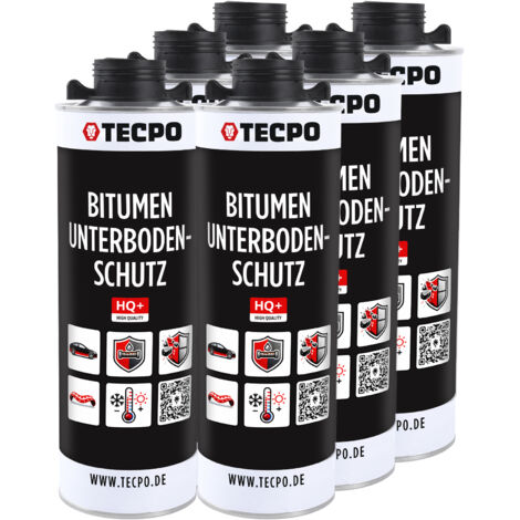 TECPO Unterbodenschutz Bitumen Schwarz 6 Liter UBS Saugdose Steinschlagschutz Korrosionsschutz Rostschutz Unterboden Auto Kfz Langzeit