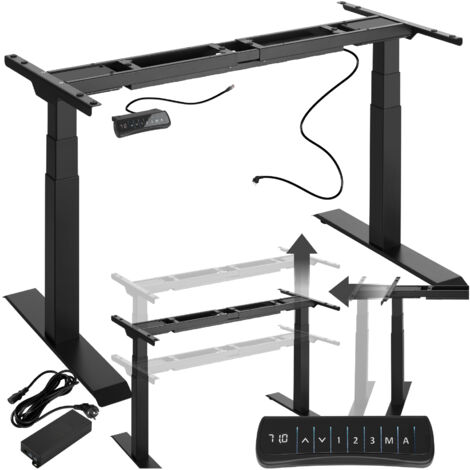 Tectake – Bureau assis debout réglable électrique 110-190 cm – Capacité 125 kg – Moteur silencieux – Système anti-collision