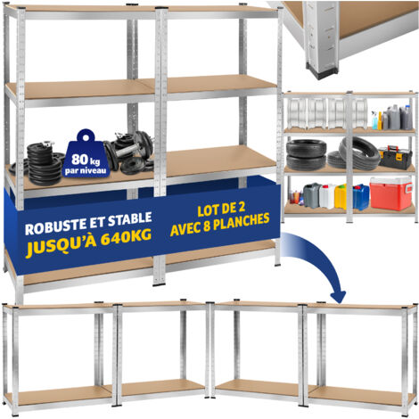 Étagère D’angle 4 Niveaux – Industrielle – Anthracite Et Bois – Neuf
