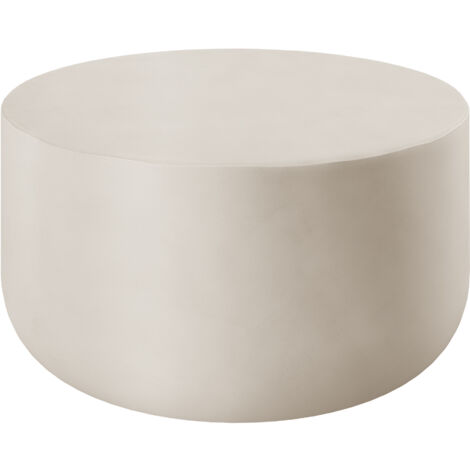 Tectake – Table basse ronde 80 cm – Oxyde de magnésium blanc – Résistante aux intempéries – Patins antidérapants pour stabilité