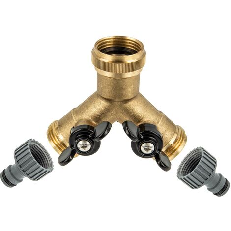 G1/2 2 Wege-Verteiler Wasserhahn Adapter Hahnanschlussstück für Gartenschlauch♥ 