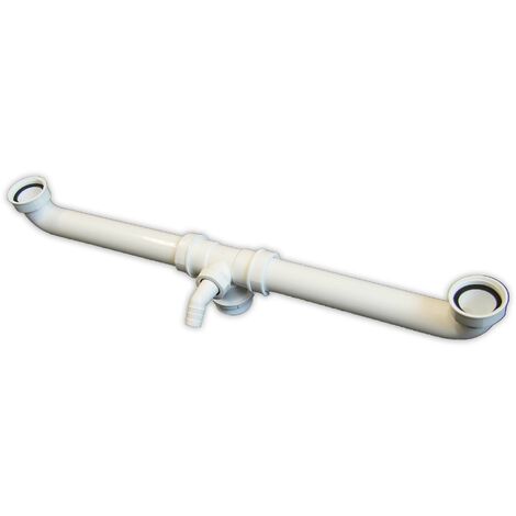 tecuro Ablaufverbindung für Doppel-Spülbecken1 1/2 Zoll Rohr 40 mm, extra lang 570 mm