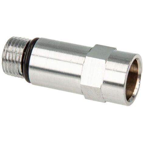 tecuro Adapter für Sanitärschlauch Anschlussrohr mit Innengewinde M10x1 auf Außengewinde M11x1, MS-verchromt