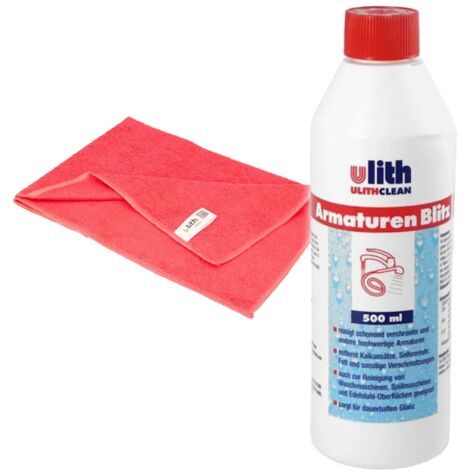 tecuro Armaturen Blitz, 500 ml Flasche - schonender Reiniger inkl. Mikrofasertuch